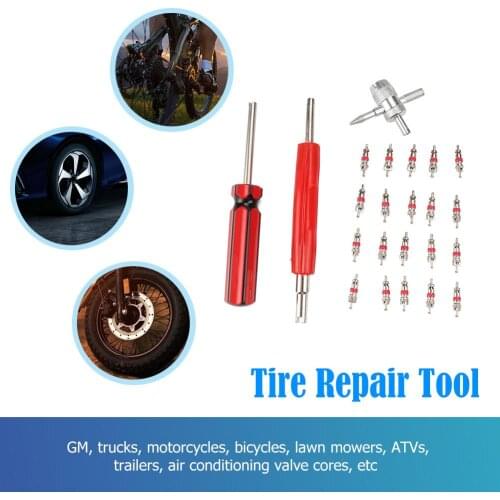 4/20pcs Tire A/C Air Conditioning Schrader Valve Core Dual Single Head Valve Core Removers Wrench Tool Repair for Car Truck Moto