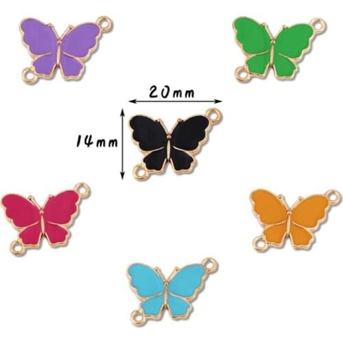 New 60 pcs Cartoon Butterfly Charm Pendants DIY Jewelry Making Wholesale