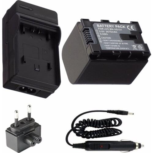 Battery and Charger For JVC Everio GZ-GX1 GZ-E10 GZ-E100, GZ-E105, GZ-E15, GZ-E200, GZ-E205, GZ-E300, GZ-E305, GZ-E505 Camcorder