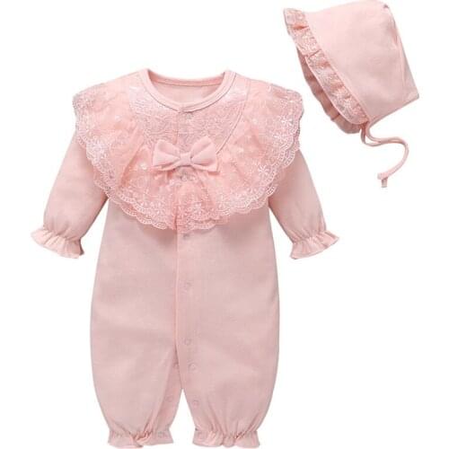 Baby Rompers Girl One Piece Romper+Hat Autumn Winter Long Sleeve Jumpsuit Cotton Toddler Clothing Infant Rompers Kids Jumpsuit30