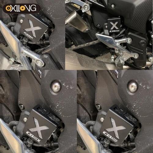 FOR Honda CB500X CBR500R CB500F 2019 2020 2021 CB400X CB400F Motorcycle Rear Brake Fluid Reservoir Guard Cover Protect With Logo