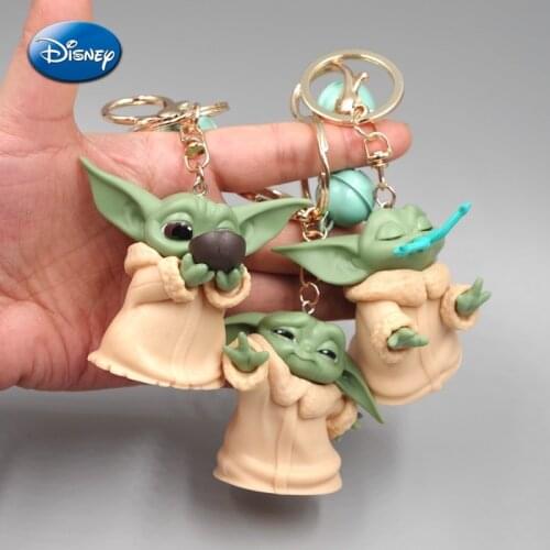 Kawaii Baby Yoda Keychain The Mandalorian Movie Action Figure Model Keyrings Keychains Accessories Toys for Boys Girls Gifts
