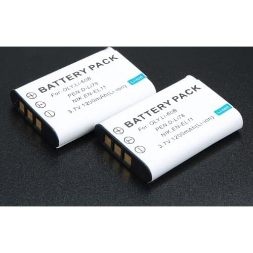 EN-EL11 D-Li78 Li-60B NP-BY1 Battery + Charger for Nikon Coolpix S550 S560 Pentax M50 W60 W80 V20 Sony HDR-AZ1 AZ1VR AZ1V