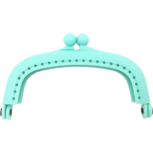 Light Blue Arch 8.5cm Plastic Purse Frame Clutch Kiss Clasp Buckle Handle DIY Handbag Luggage Crafts Accessories Sewing Holes