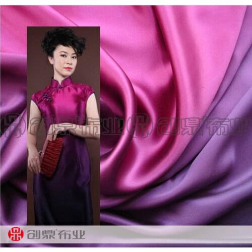 Gradient fabric imitated silk satin Chiffon fabric simulation satin surface transition stage clothing DIY handmade