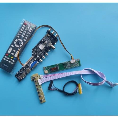 Kit for LTN154AT07 USB HDMI 1 CCFL VGA AV digital TV controller board 3363 DVB-T 15.4" 30pin DVB-C LCD 1280X800