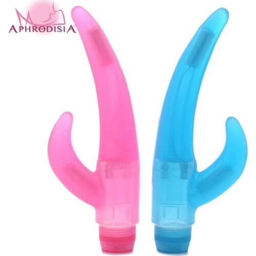 Crystal Crves Dual Motor Waterproof Vibrator, Blue/Pink Multispeed G-spot Rabbit Vibrator Sex Products for women