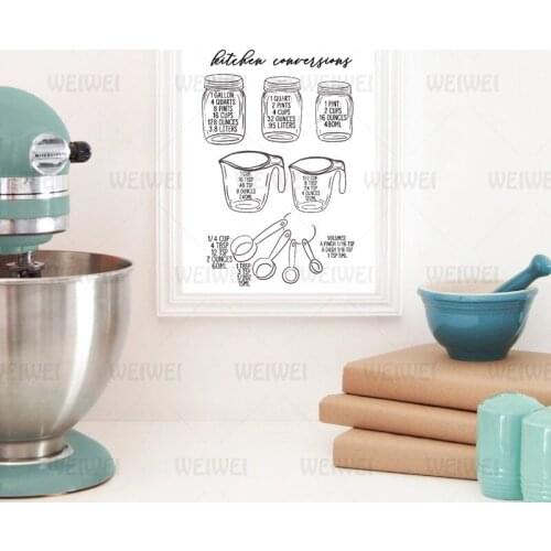 Kitchen Conversions Measurements Canvas Art Poster Prints Farmhouse Wall Decor Measuring Chart Art Painting Picture Decoration