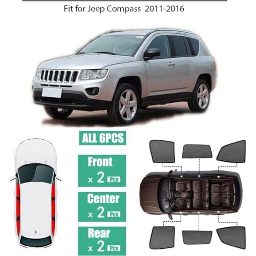Side Windows Magnetic Sun Shade UV Protection Ray Blocking Mesh Visor Fit For Jeep Compass 2011-2016