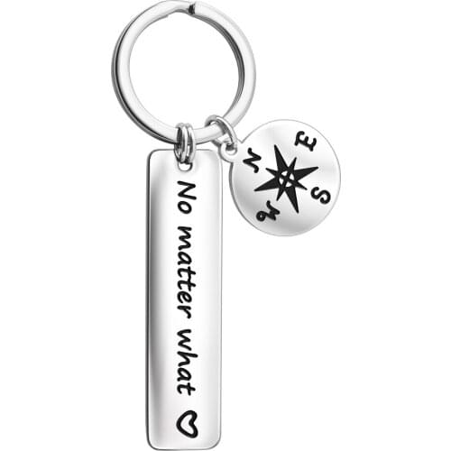 MYLONGINGCHARM no matter what, no matter when Stainless Steel Key Chain Gift for Best friend,boyfriend,husband