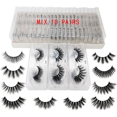 Best selling handmade 3D false eyelashes Fake mink hair 10/20/30/40/50 pairs natural eyelashes wholesale