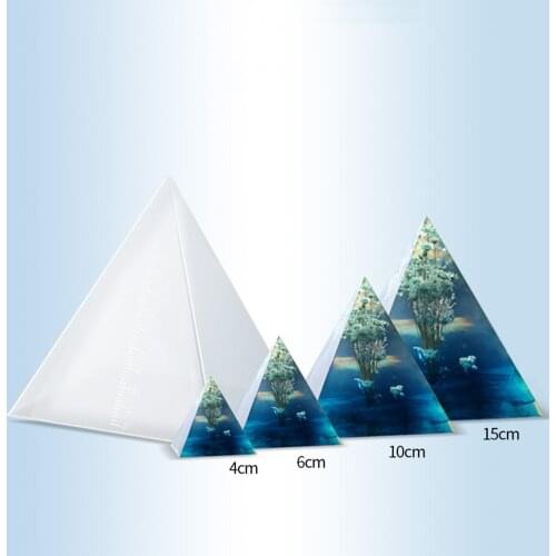 New 15CM DIY Transparent Super Large Pyramid Silicone Resin Frame Mould Craft Jewelry Crystal Mold Box With Plastic Making Tool