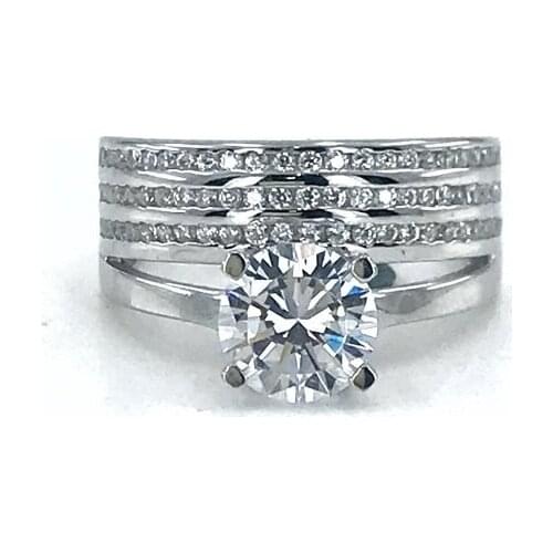 Watercourse Row Engagement Wedding Ring Duo Silvery Ring