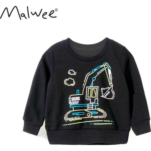 2-8 Years Toddler Boys Sweatshirts Childrens Autumn Long Sleeve Tops for Boy Casual Printing Black Kids Hoodies Boy Clothing