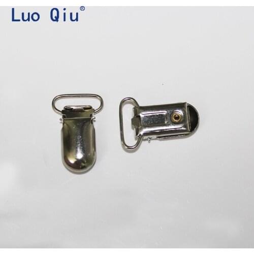 Practical Webbing clip attache sucette metal clip U shape 35*20mm Silver Suspender Clips for Trousers 100 pcs/lot