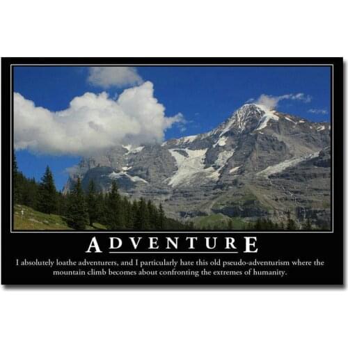 030 ADVENTURE - Motivational Quotes Wall Silk Cloth Poster Art Decoration Gift