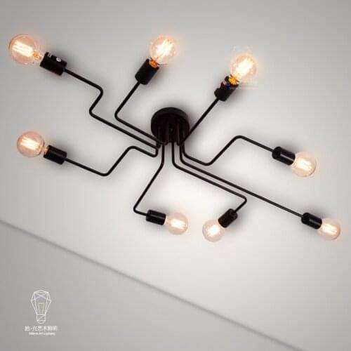 Industrial Hanging Spider ceiling Lamp Modern Lighting, Adjustable Loft Light for Living Room Shop