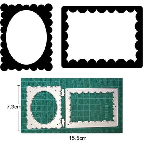 2pcs Lace Rectangle Frame Metal Cutting Dies Stencil for Diy dies Scrapbooking Paper Card Making Embossing Die Cut New Dies 2020