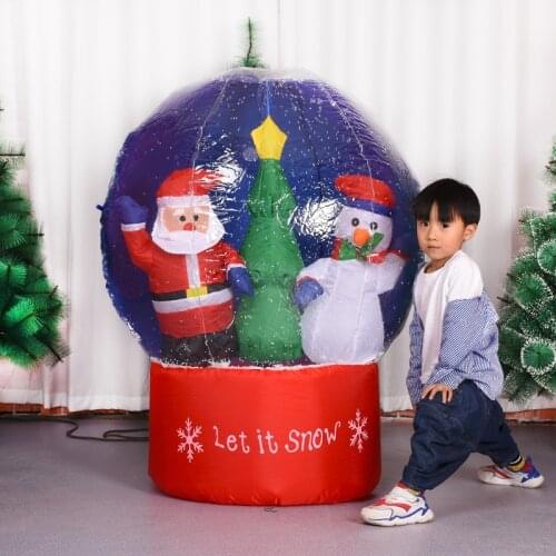 Xmas Santa Claus Snowman Inflatable Model LED Night Light Luminous Snowman Doll Garden Toys Party Christmas Decorations