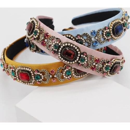 Baroque fashion gorgeous headband Baroque fashion personality hair pearl particles rhinestones wild travel headband 526