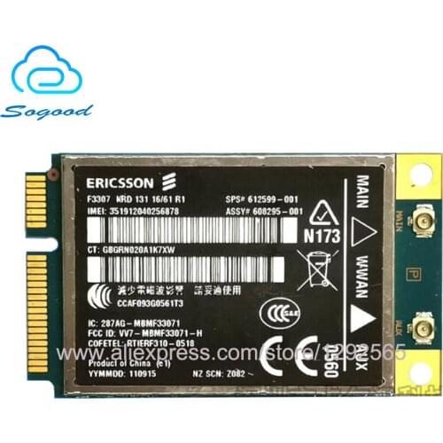 3G module WLAN for Ericsson F3307 LC2010 MINI PCI-E 2G 3G HSDPA 7.2MB GSM GPRS WCDMA SPS:612599-001 for HP MINI110 CQ10 MINI1130