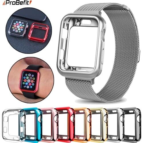 ProBefit TPU Slim Soft Case for Apple Watch Series 1 2 3 38MM 42MM Plating Protective Cover for iwatch Series 4 5 40MM 44MM