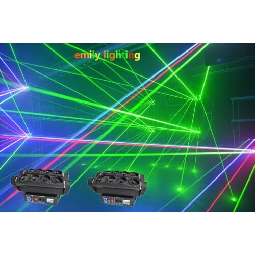 Moving head Red-200mW*2/Green-80mW*4/Blue-500mW*2 RGBcolor laser spider light for stage party DJ studio Luminaires theatre
