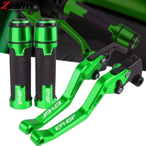 Motorcycle Extendable Adjustable CNC Aluminum Brakes Clutch Levers Handlebar Handle Hand Grips For KAWASAKI ER6F 2009-2017 2016