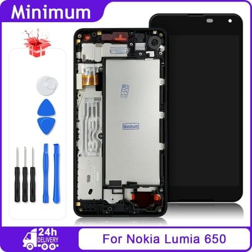 For Microsoft For Nokia Lumia 650 RM-1154 RM-1152 LCD Display Touch Screen Digitizer Assembly + Frame For Nokia650 5.0" Screen