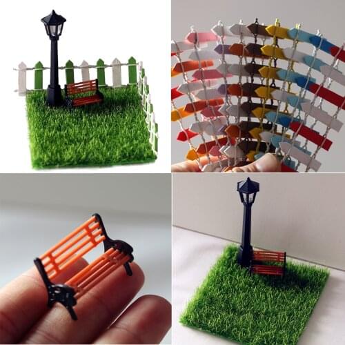 1/12 Dollhouse Outdoor Fairy Garden Garden Bench Toys Landscape Decoration