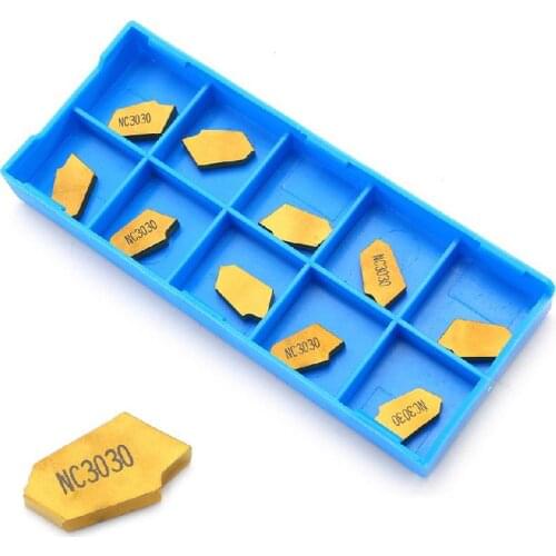 10pcs 3mm GTN3 CNC Parting Off Tips Carbide Inserts NC3030 Cutting Turning Tool