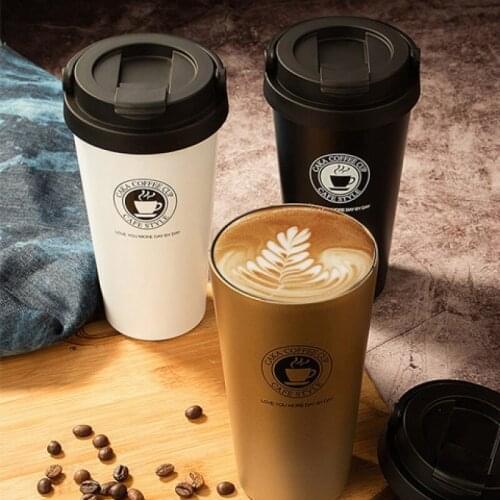 500ml Portable Coffee Thermos Mugs Double Wall Stainless Steel Thermocup Portable Travel Thermomug Bpa Free