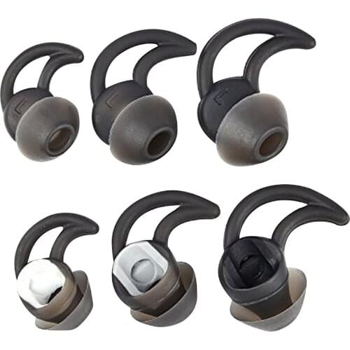 6Pcs Silicone Earbuds Cover In-Ear Tips Soft Silicone Skin Earpiece Ear Hook Buds Replacement for BOSE QC30/QC20 Sports Headset