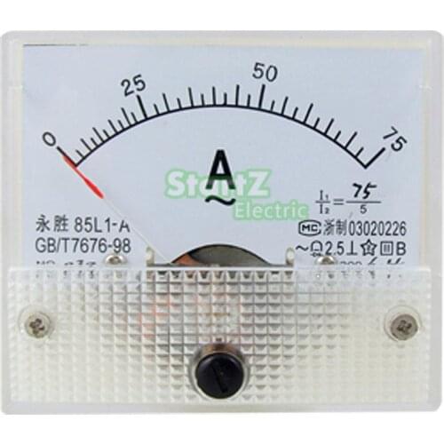 AC Analog Meter Panel 75A AMP Current Ammeters 85L1 0-75A Gauge
