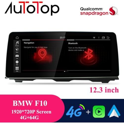 AUTOTOP 12.3" Android 10 GPS Navigation Multimedia Player Car Radio For BMW 5 Series 520i F10 F11 2010-2016 Car DVD GPS Player