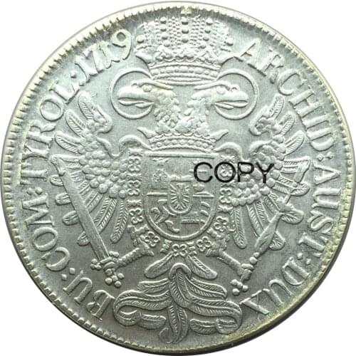 Austria Charles VI Holy Roman Emperor 1 Thaler 1719 Cupronickel Plated Silver Copy Coins Optional Different years