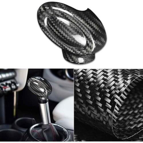 Auto Gear Shift Knob Cover StickerTrim For BMW Mini Cooper F series F54 F55 F56 F57 F60 Carbon Fiber Black