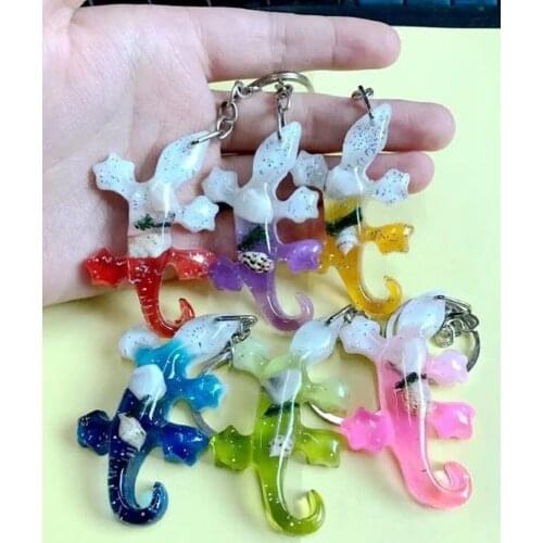 10 pcs Conch Shell Gecko Keychain Key ring Starfish Handmade Accessories Craft