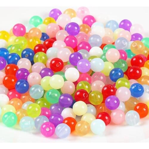 6 8 10 12 mm Jelly Beads Color Round Acrylic Beads For Jewelry Makeing Bracelet Necklace DIY Jewelry Making