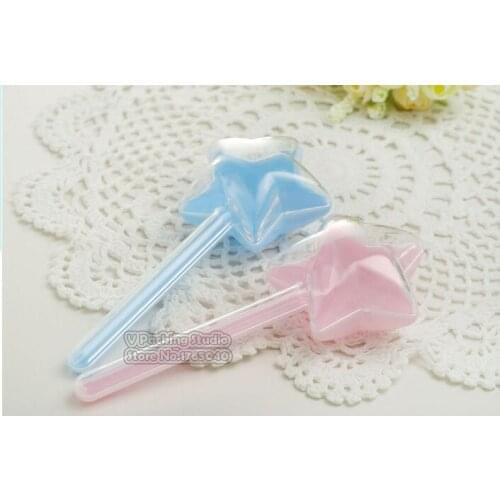 ClearFive-pointed star Lollipop Shape Plastic Sweet Gift Box Baby Shower Chocolate Bean Container Case Christmas Halloween Gifts