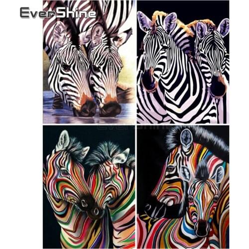 EverShine Diamond Painting Animals New Arrivals Cross Stitch Bead Embroidery Mosaic Zebra Diamond Art Sale Home Decoration