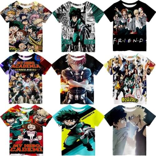 My Hero Academia T-Shirt Boys Girls 3D T Shirt Deku Bakugou Tshirt Children Clothes Anime Boku no Hero Academia Short Sleeve Top