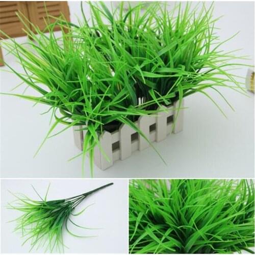 Artificial Plastic 7 Branches Grass Plant Fake Flower Wedding Flower Arrangement Office Home Decoration