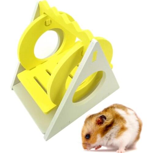 Swing Ecological Wood Rainbow Swing Gerbil Colorful Bridge Mice Rat Mouse Seesaw Pet Supplies хомяк Toys Hamster Accessories