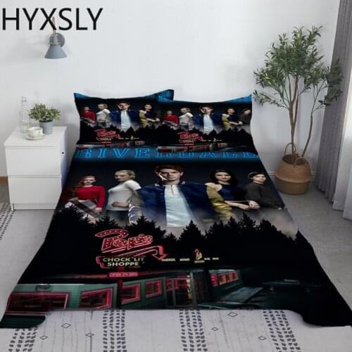 Riverdale TV Series Bed Sheet Set 3D Anime Polyester Bed Flat Sheet and Pillowcase Bedding Decor For Adult Teens King Queen Size