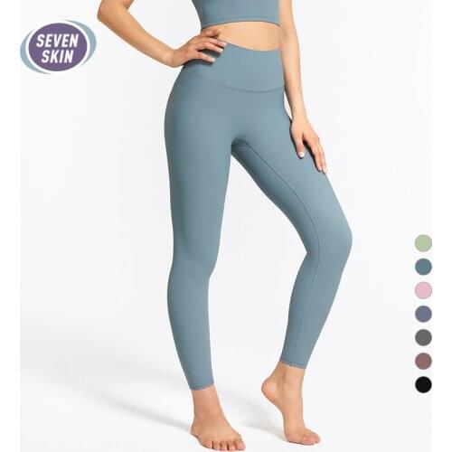 SEVEN SKIN Yoga Leggings for Fitness Women Gym Sports Pants High Waist Seamless Ribbing Leggings Classic Running Workout Tights