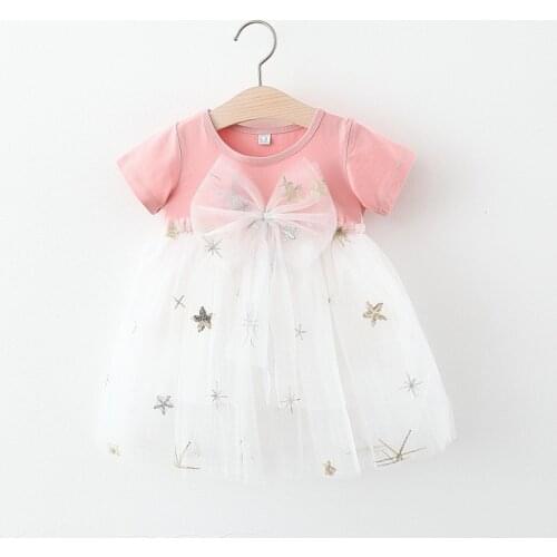 Summer Baby Dress Girl Clothes Cute Spliced Mesh Princess Dresses For Girls 1st Birthday Party tutu Dress Infant Clothing