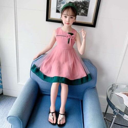 Sleeveless Casual Girls Summer Dress 3 4 5 6 7 8 9 10 11 12 Year Children Toddler Teen Clothing Yellow Pink Dresses for Kids