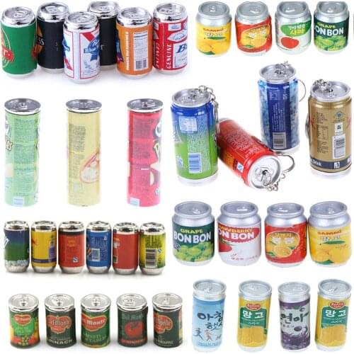 1/3/4/5P/6cs 1:12 Canned Beer Fruit/vegetables/drink Cans Dollhouse Miniature Toy Doll Food Kitchen Living Room Accessories