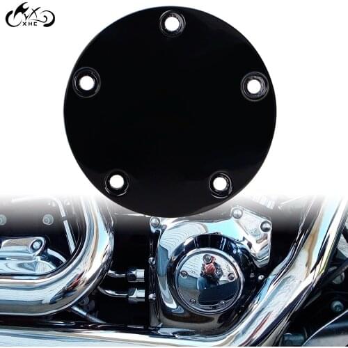 Motor 5 Holes Smooth Black Timer Timing Point Cover For Harley Twin Cam 99-17 Dyna Softail Touring Road Electra Street Glide